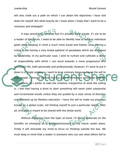 My Leadership Characteristic