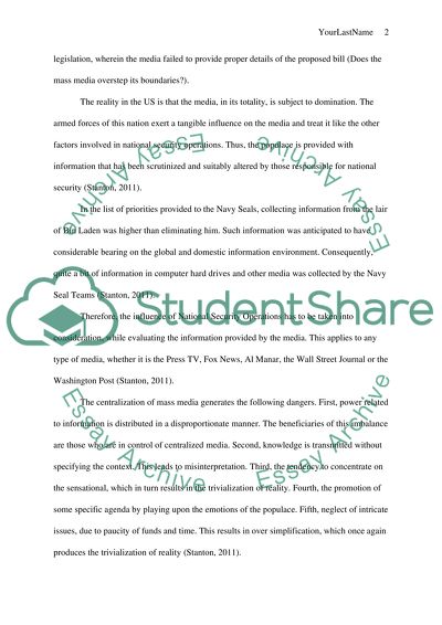 Some recent instance where the mass media seems to have act an agenda for what public should think