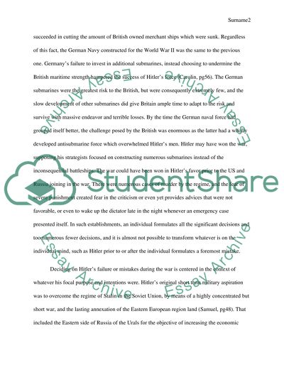 Which of Hitlers key Mistakes Had the Greatest Effect on His Defeat in World War II