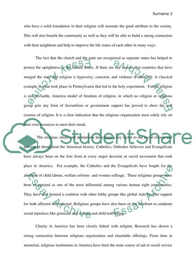 Role of Religion in America