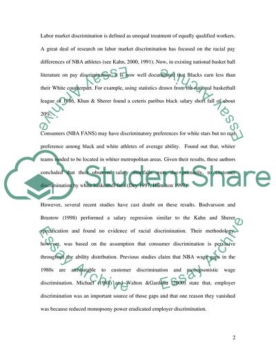 Salary Discrimination in National Basketball Association