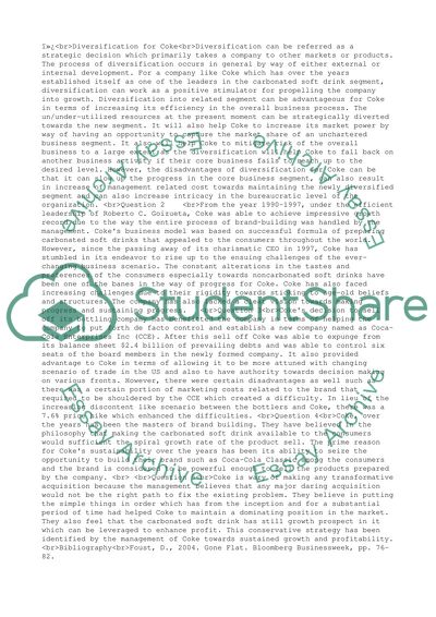 Diversification for Coke