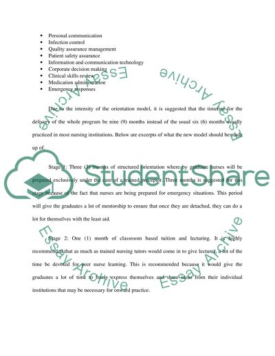 New nursing orientation and retention