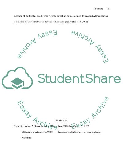 The Analysis Of Article A Phony Hero For A Phony War