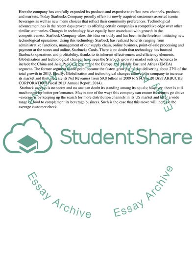 Globalization and Technology Changes in Starbucks Company