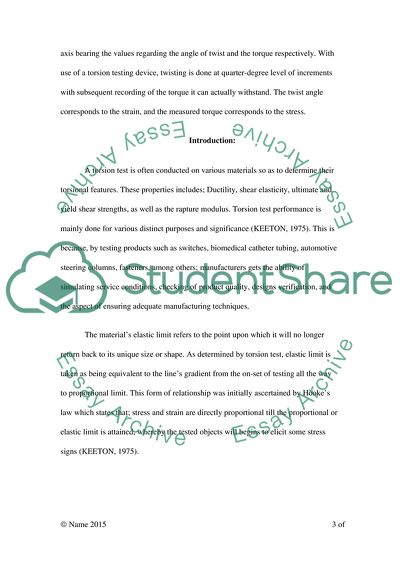Torsion Lab Analysis