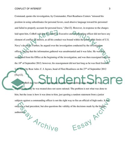 Conflict of interest