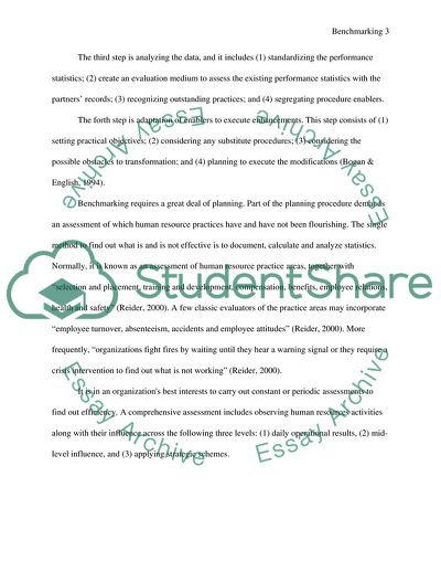 Benchmarking as an Organizational Change Procedure