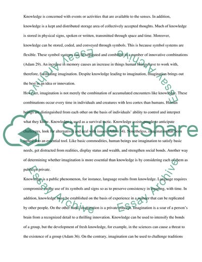 Imagination vs Knowledge in Theory of Knowledge