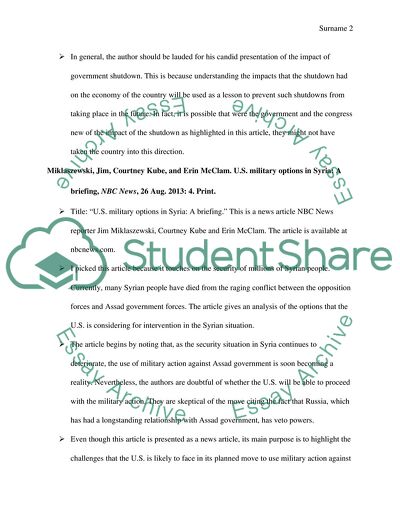 Critical Reading about Government Shutdown