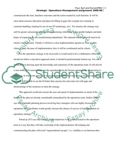 Strategic Operations Management Features