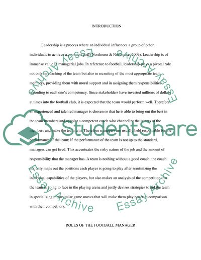 Leadership in Sport: Implications for Football Management