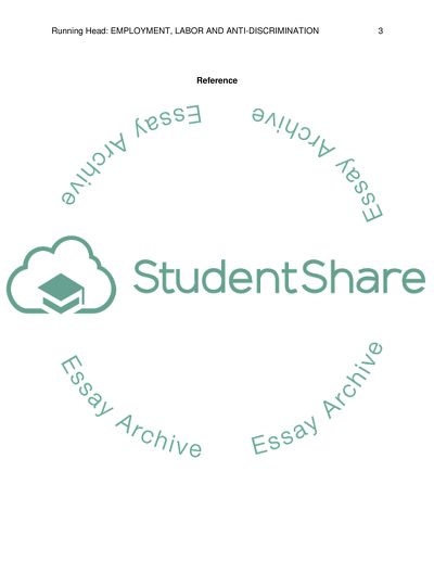 Employment, labor and anti-discrimination