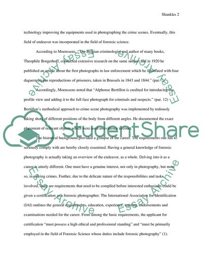 Career paper on Criminal Photographer