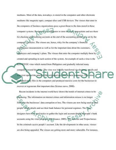 The Impact of Computer Viruses on Business and Users