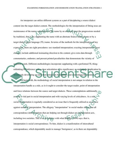 Examining Foreignisation and Domestication Translation Strategies in the Practice of Translation