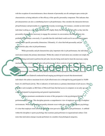 Workplace Job Performance