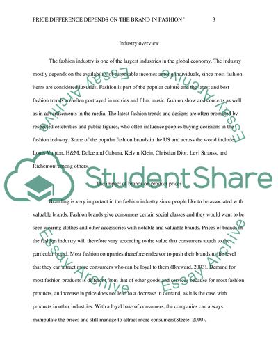 Price Difference Depends on the Brand in Fashion