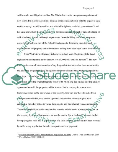 Ians Property Law Situation