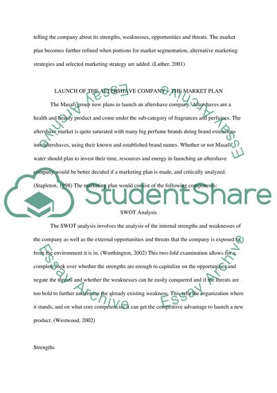 Marketing Plan for Masafi Mineral Water Company