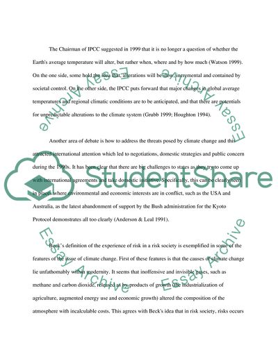 Climate Change and Governance of Water