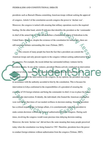 Federalism and Constitutional Debates