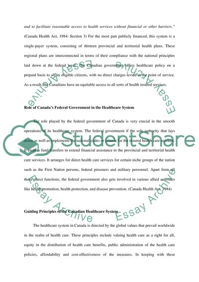 Health Care and Health Insurance System in Canada