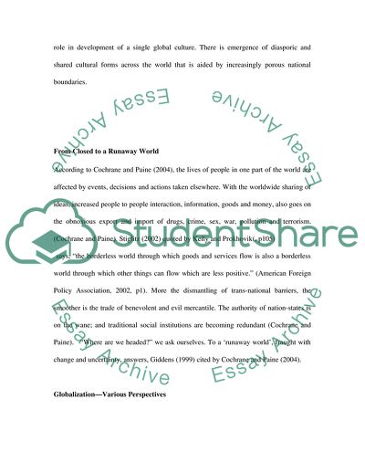 The Development of a Single Global Culture Will Benefit Humankind