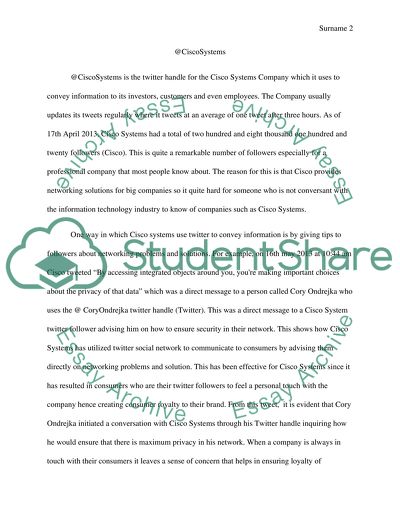 Public relations: Social Media (Twitter)