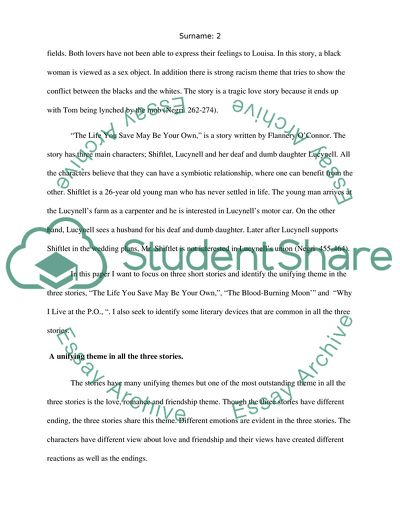 Unifying Theme in Three Short Stories