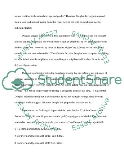 Murder or Manslaughter, Provocation