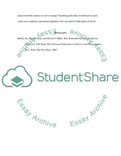 African Americans about Slavery and Emancipation