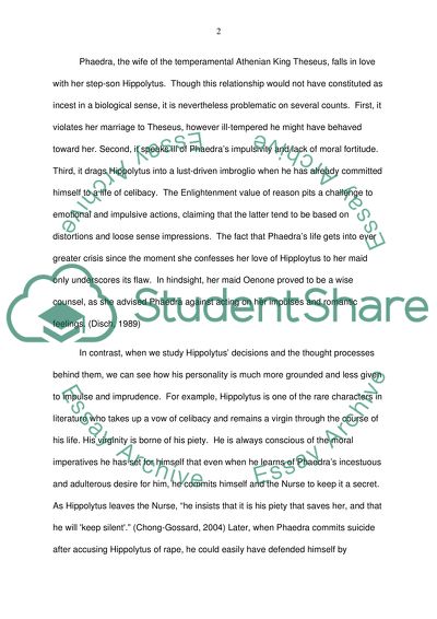 Phaedra As An Example Of Enlightenment Values