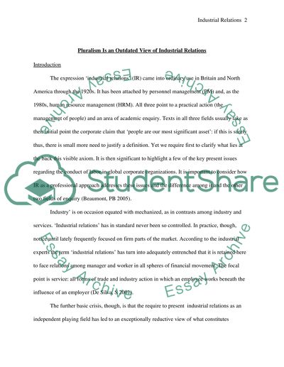 Pluralism Is an Outdated View of Industrial Relations