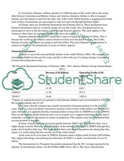 Operational Characteristics of Emirates Airlines