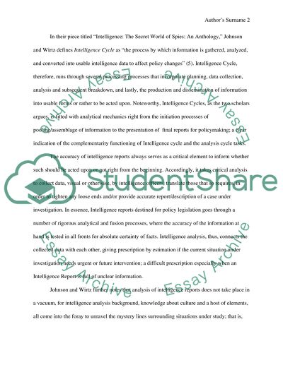 Intelligence Anthology Analysis