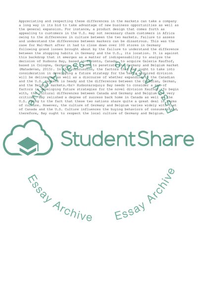 International Expansion Of Hudsons Bay