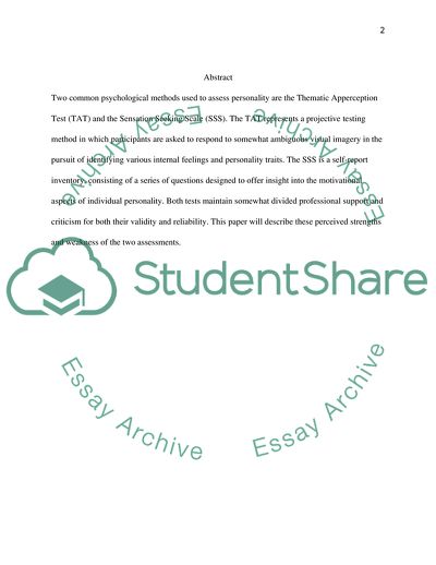 Description of Two Established Personality Assessment Tools: Discussion of Strengths and Weaknesses