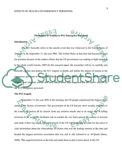 Effects of Trauma on Emergency Personnel