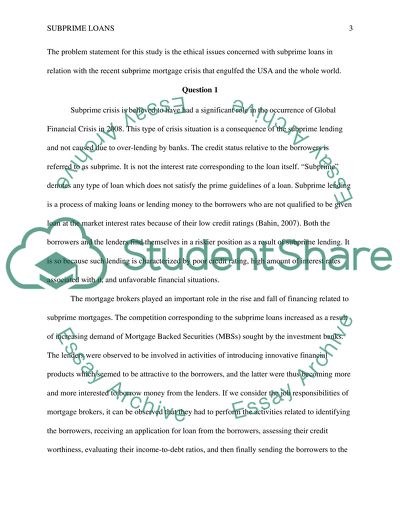 The Subprime Mortgage Crisis