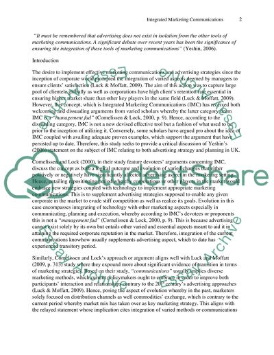 Integrated Marketing Communications in Advertising Perspective