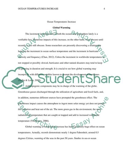 As ocean temperatures increase, the intensity and strength of hurricanes also increases