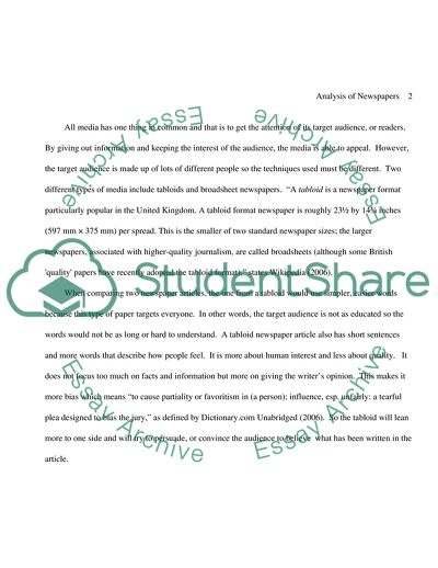 Analysis of the Presentation of News in Two Newspapers