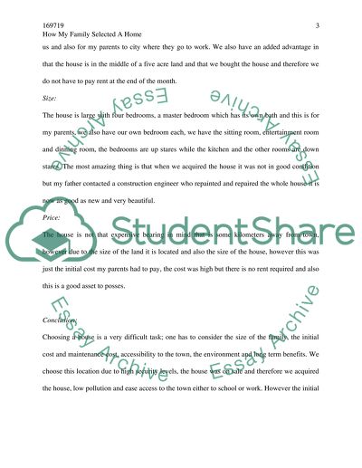 How My Family Selected a Home