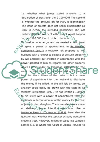 Analysis of Equity and Trusts Case