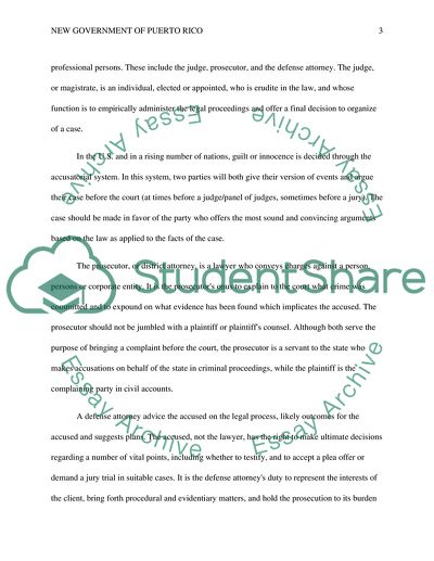 New Government of Puerto Rico in Setting its Judiciary System