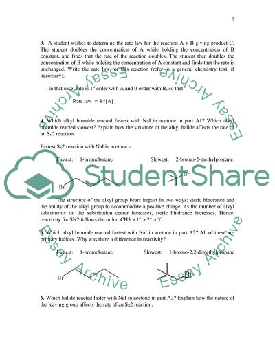 Relative Rates of Nucleophilic Substitution