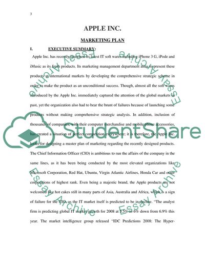 Marketing Plan for Apple Inc