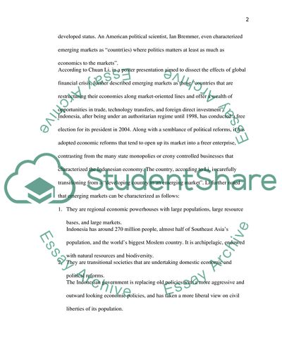 Indonesia - an Emerging Market in Southeast Asia