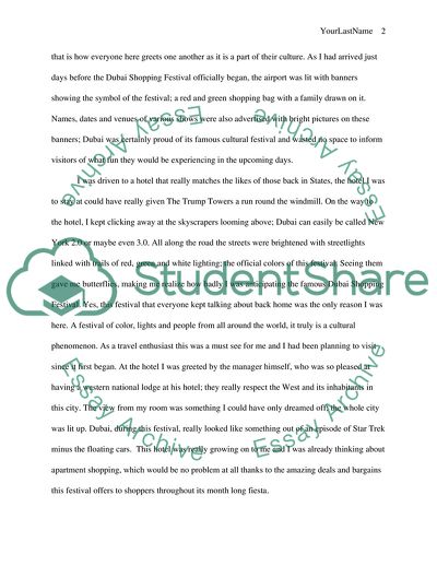 Public Cultural Event: My Visit to Dubai